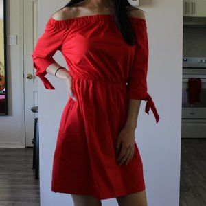 H&M Red Off-The-Shoulder Dress